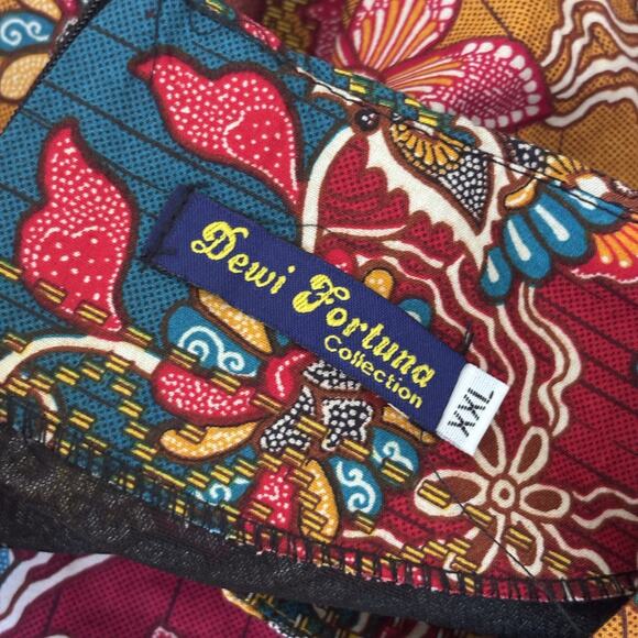 Dewi Fortuna Tunic Top XXL Batik Floral Textured Artsy Gypsy Bali Print Boho - Picture 11 of 12